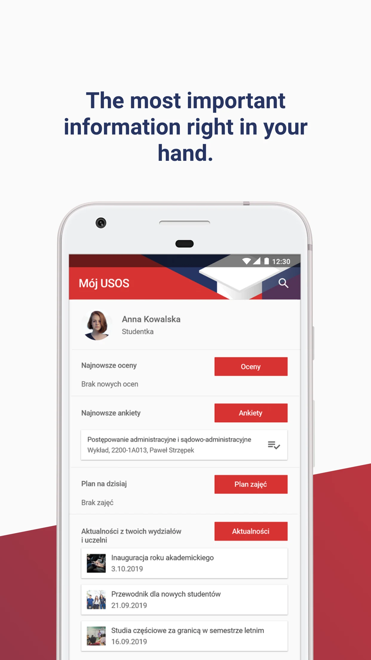 Mobile USOS 2.0 screenshot